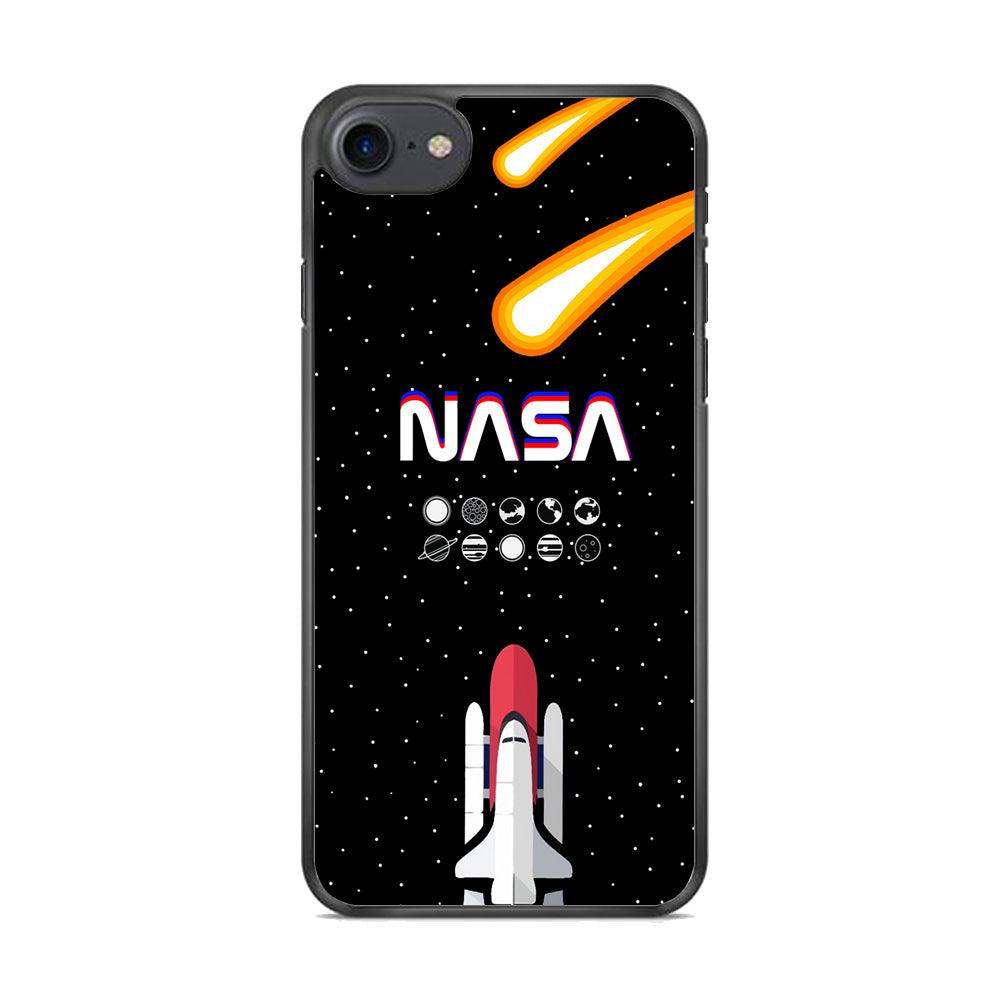 Nasa Aerospace Launch iPhone 8 Case-Rubber Black (2D Case)-Oxvistore