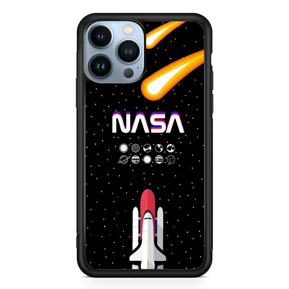 Nasa Aerospace Launch iPhone 14 Pro Case-Rubber Black (2D Case)-Oxvistore
