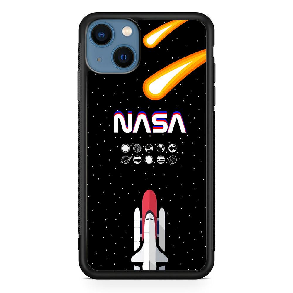 Nasa Aerospace Launch iPhone 13 Case-Rubber Black (2D Case)-Oxvistore