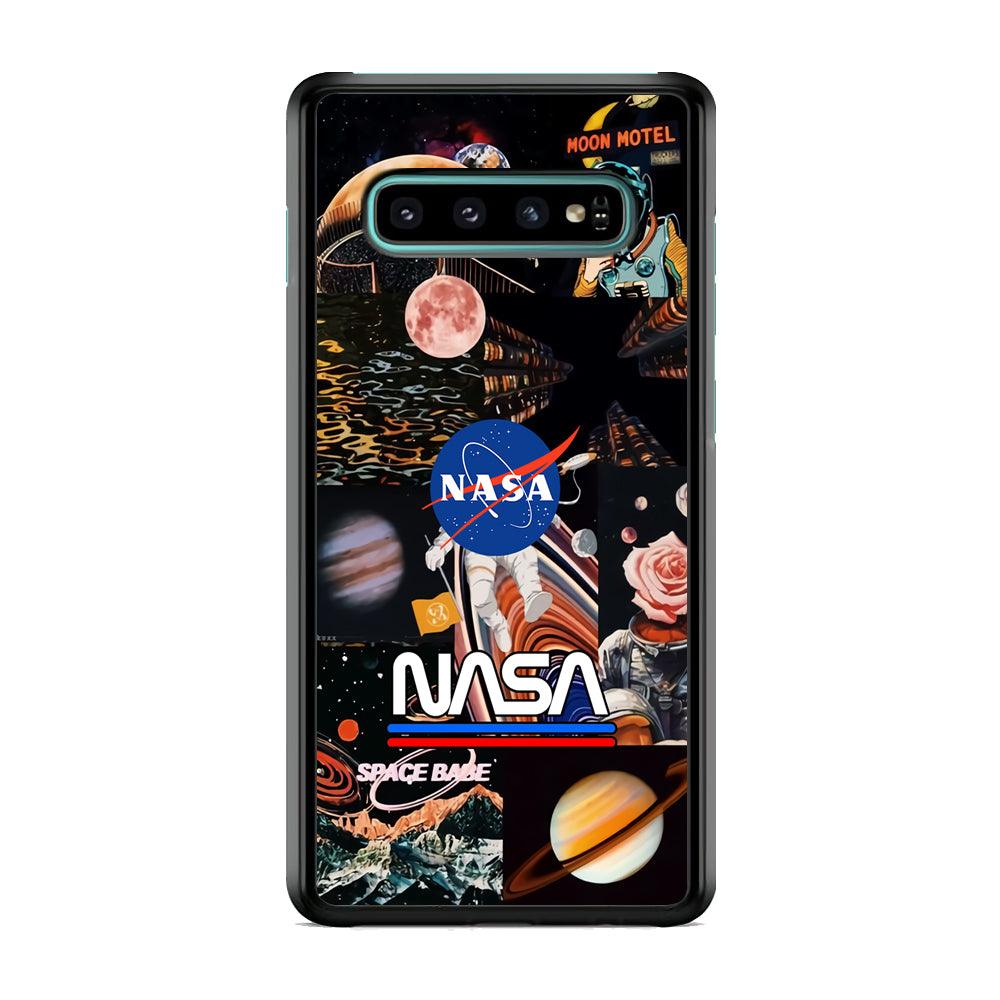 Nasa Astronaut Hustle Samsung Galaxy S10 Case-Rubber Black (2D Case)-Oxvistore