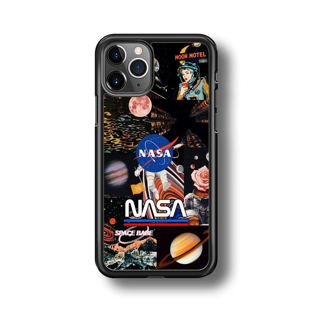 Nasa Astronaut Hustle iPhone 11 Pro Max Case-Rubber Black (2D Case)-Oxvistore