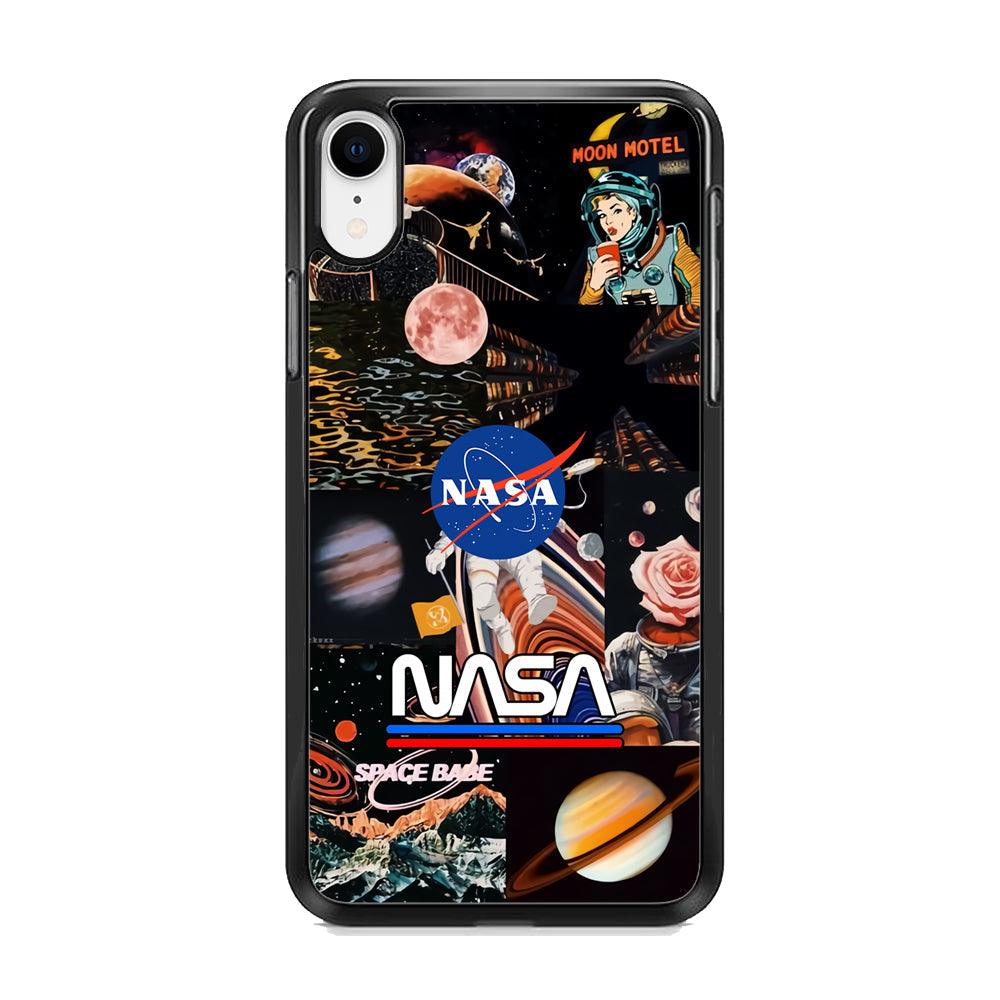 Nasa Astronaut Hustle iPhone XR Case-Rubber Black (2D Case)-Oxvistore