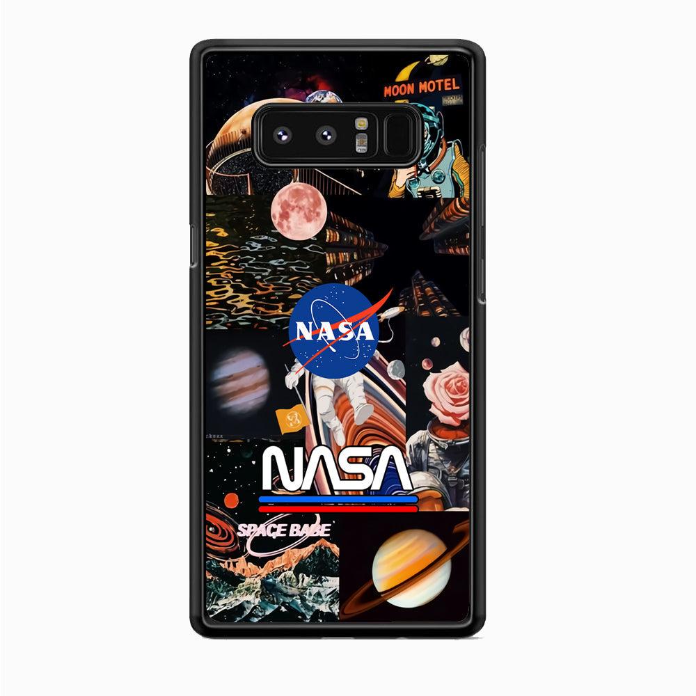 Nasa Astronaut Hustle Samsung Galaxy Note 8 Case-Rubber Black (2D Case)-Oxvistore