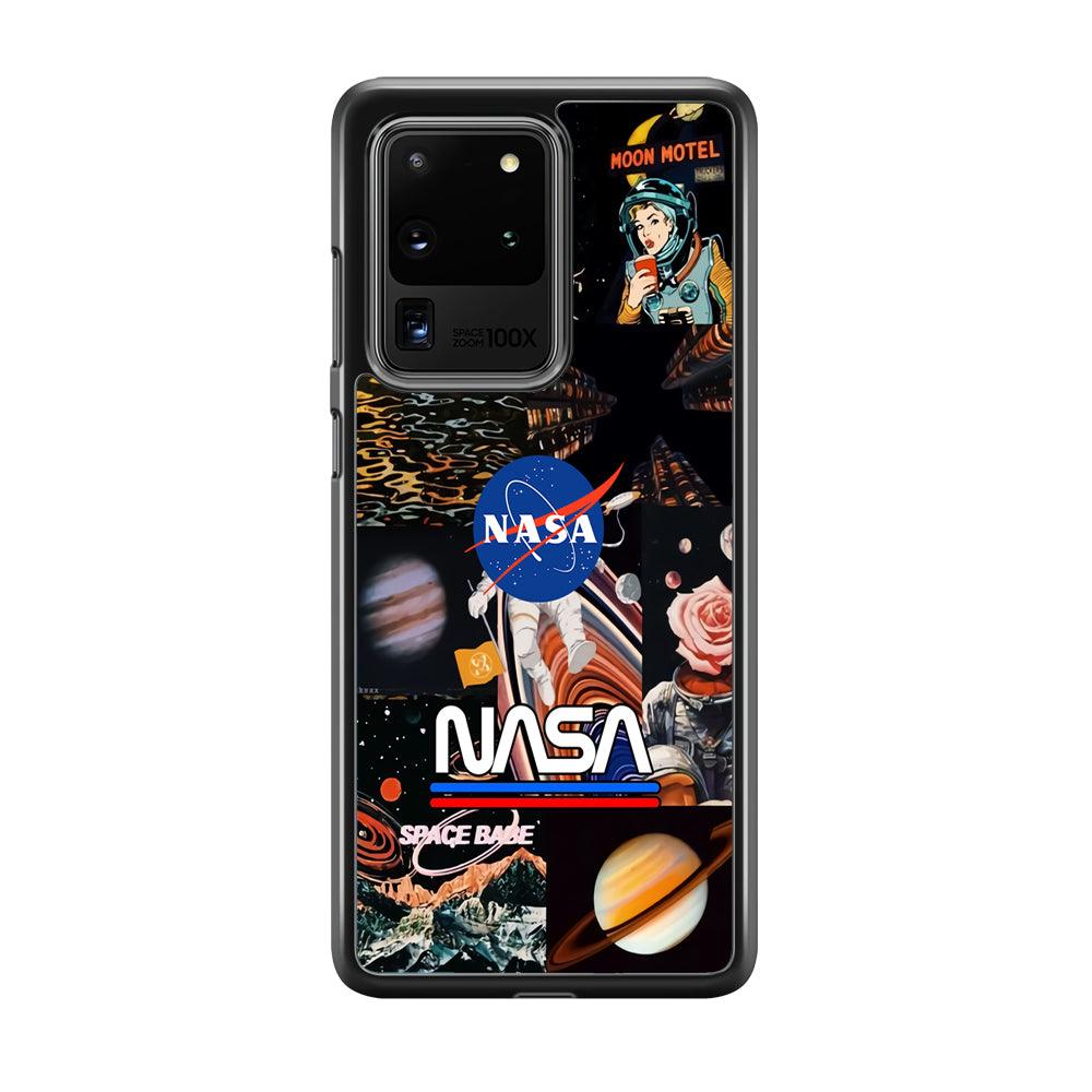 Nasa Astronaut Hustle Samsung Galaxy S20 Ultra Case-Rubber Black (2D Case)-Oxvistore