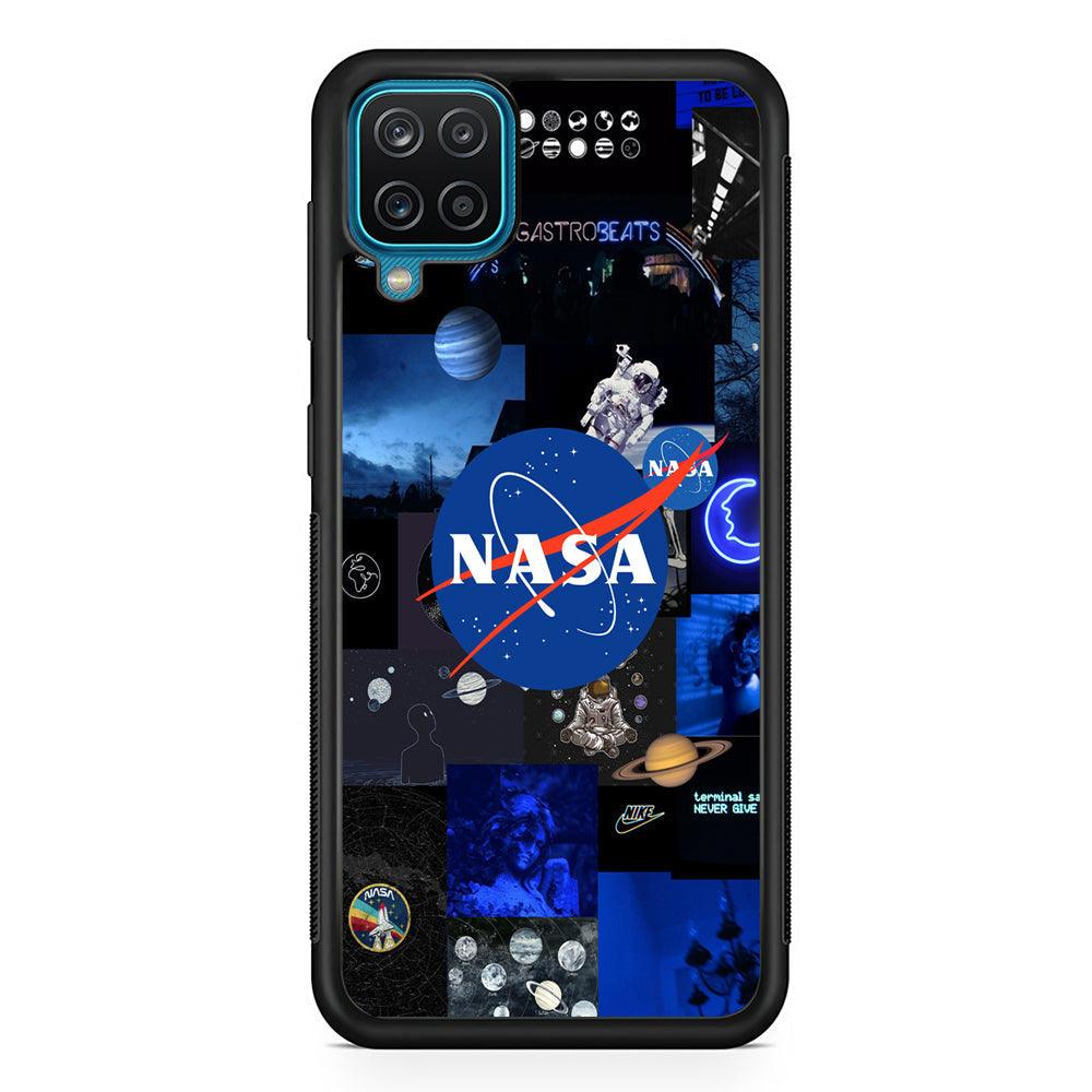 Nasa Galactic Collage Samsung Galaxy A12 Case-Rubber Black (2D Case)-Oxvistore