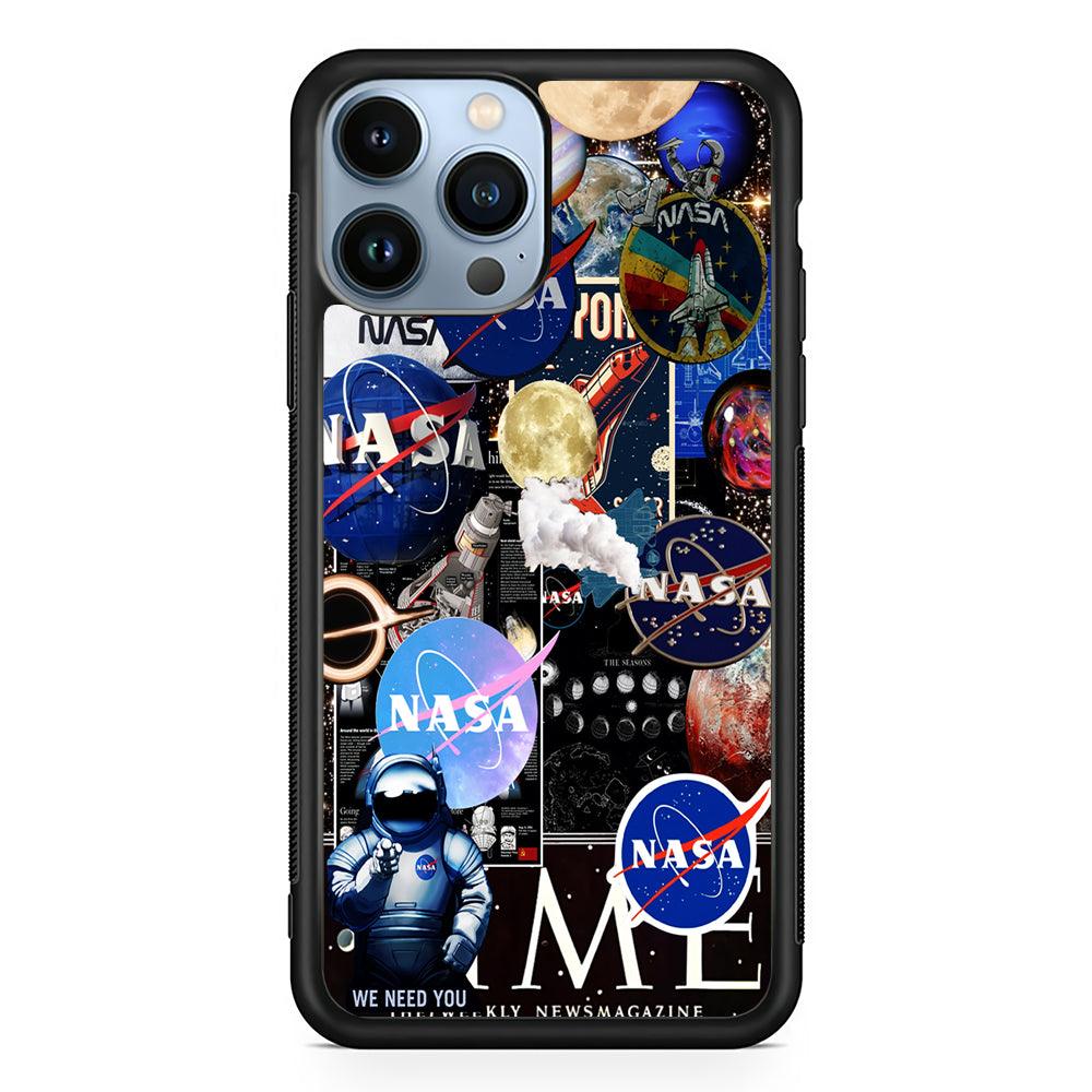 Nasa Galaxy Aesthetic 2D Rubber Phone Case-Black-Oxvistore