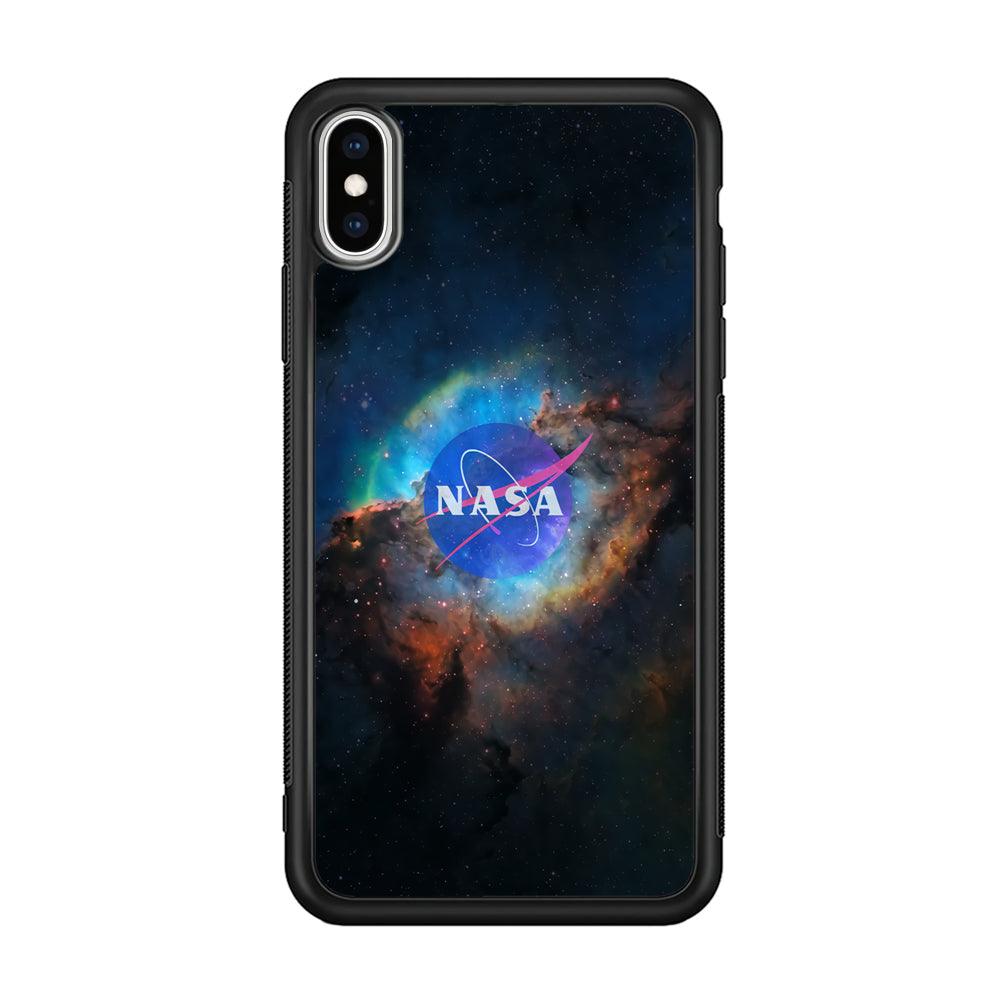 Nasa Light Splash iPhone X Case-Rubber Black (2D Case)-Oxvistore