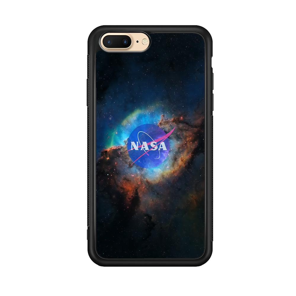 Nasa Light Splash iPhone 8 plus Case-Rubber Black (2D Case)-Oxvistore
