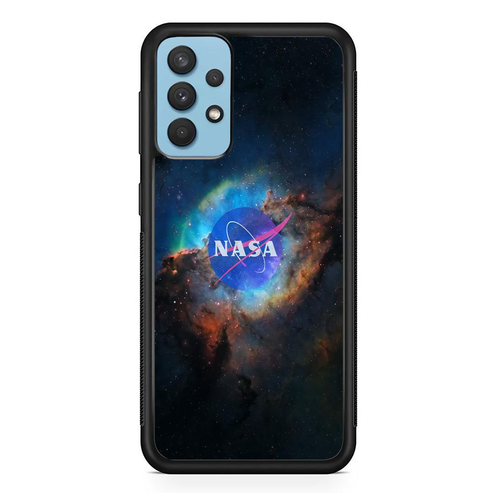 Nasa Light Splash Samsung Galaxy A32 Case-Rubber Black (2D Case)-Oxvistore