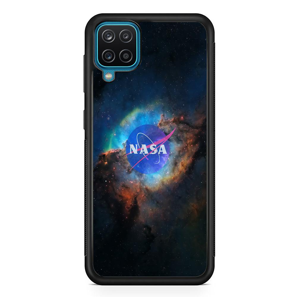 Nasa Light Splash Samsung Galaxy A12 Case-Rubber Black (2D Case)-Oxvistore