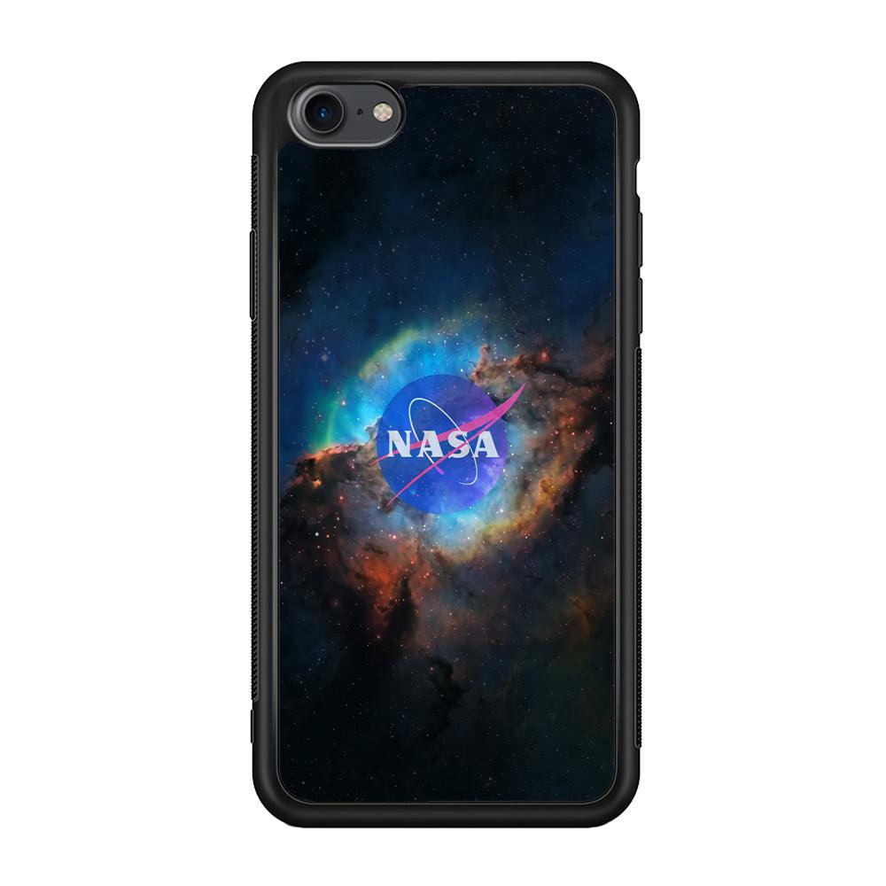 Nasa Light Splash iPhone 8 Case-Rubber Black (2D Case)-Oxvistore