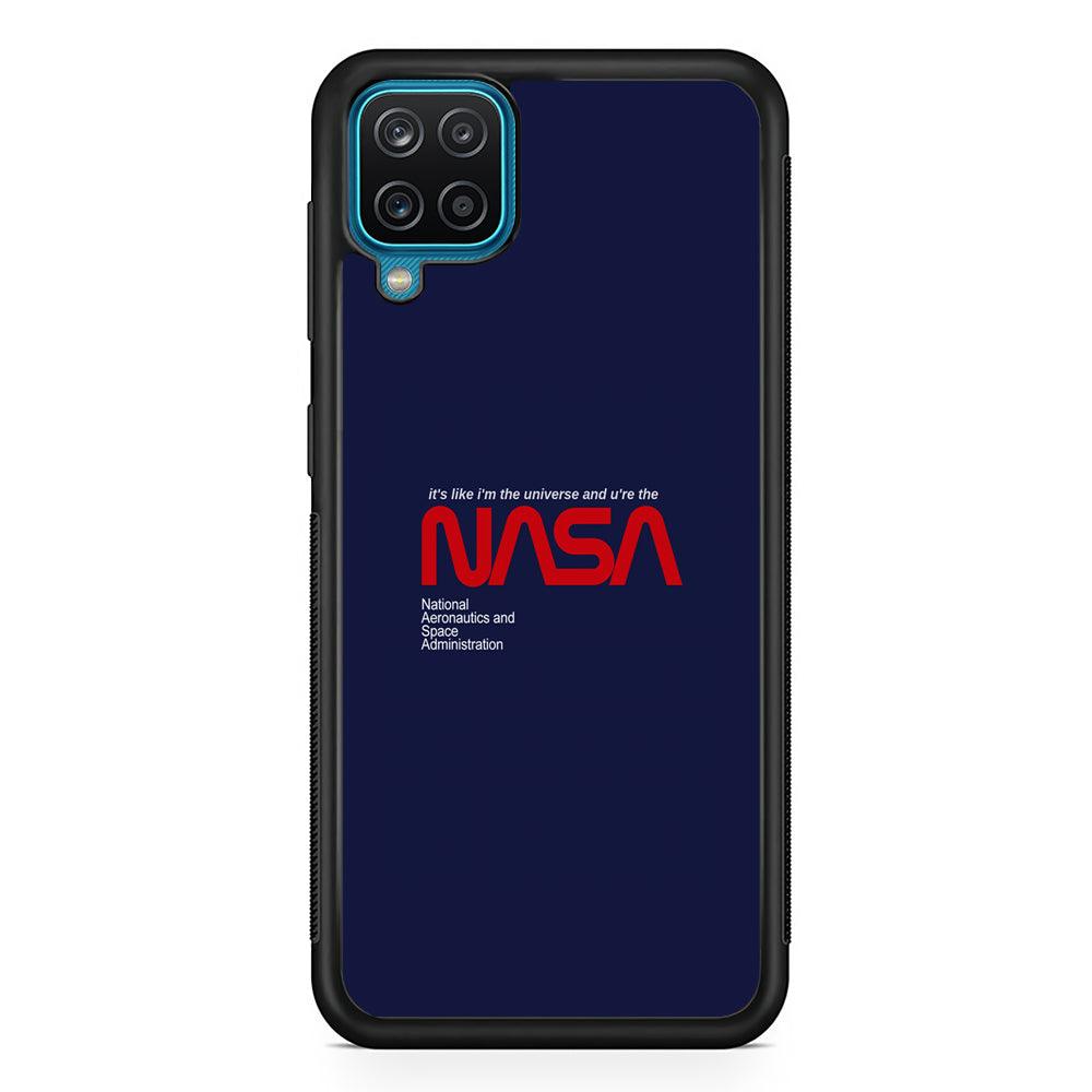 Nasa Like The Universe Samsung Galaxy A12 Case-Rubber Black (2D Case)-Oxvistore