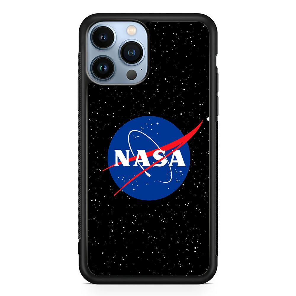 Nasa Logo Galaxy Space 2D Rubber Phone Case-Black-Oxvistore