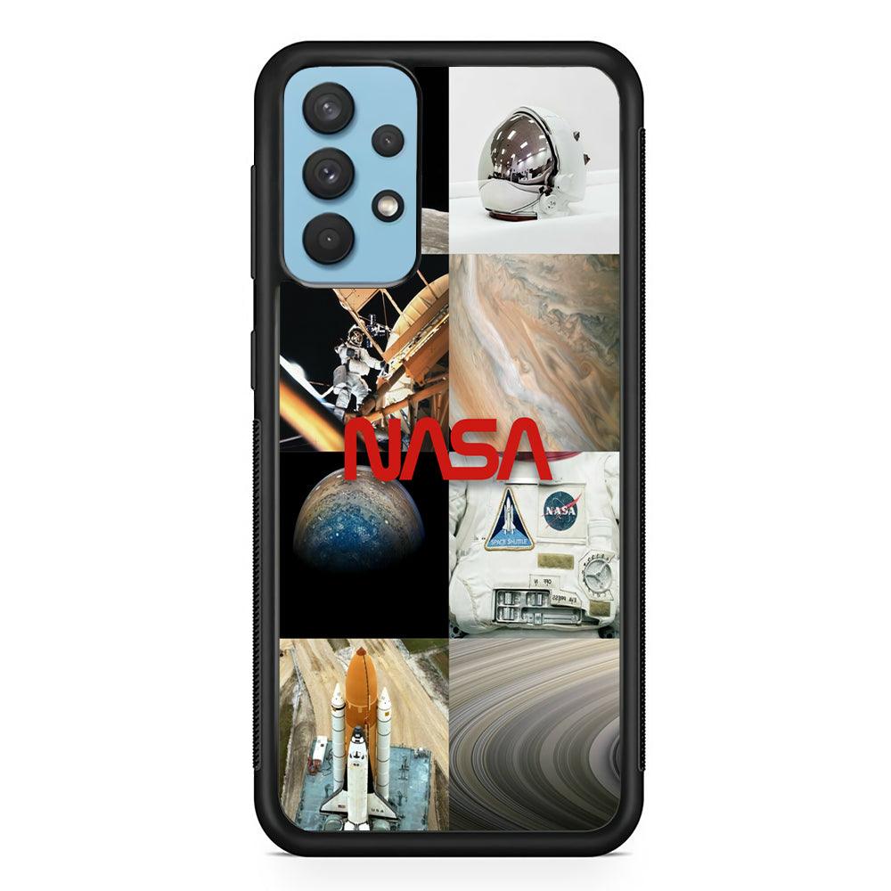 Nasa Partner In The Sky Samsung Galaxy A32 Case-Rubber Black (2D Case)-Oxvistore