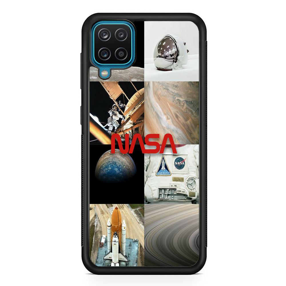Nasa Partner In The Sky Samsung Galaxy A12 Case-Rubber Black (2D Case)-Oxvistore