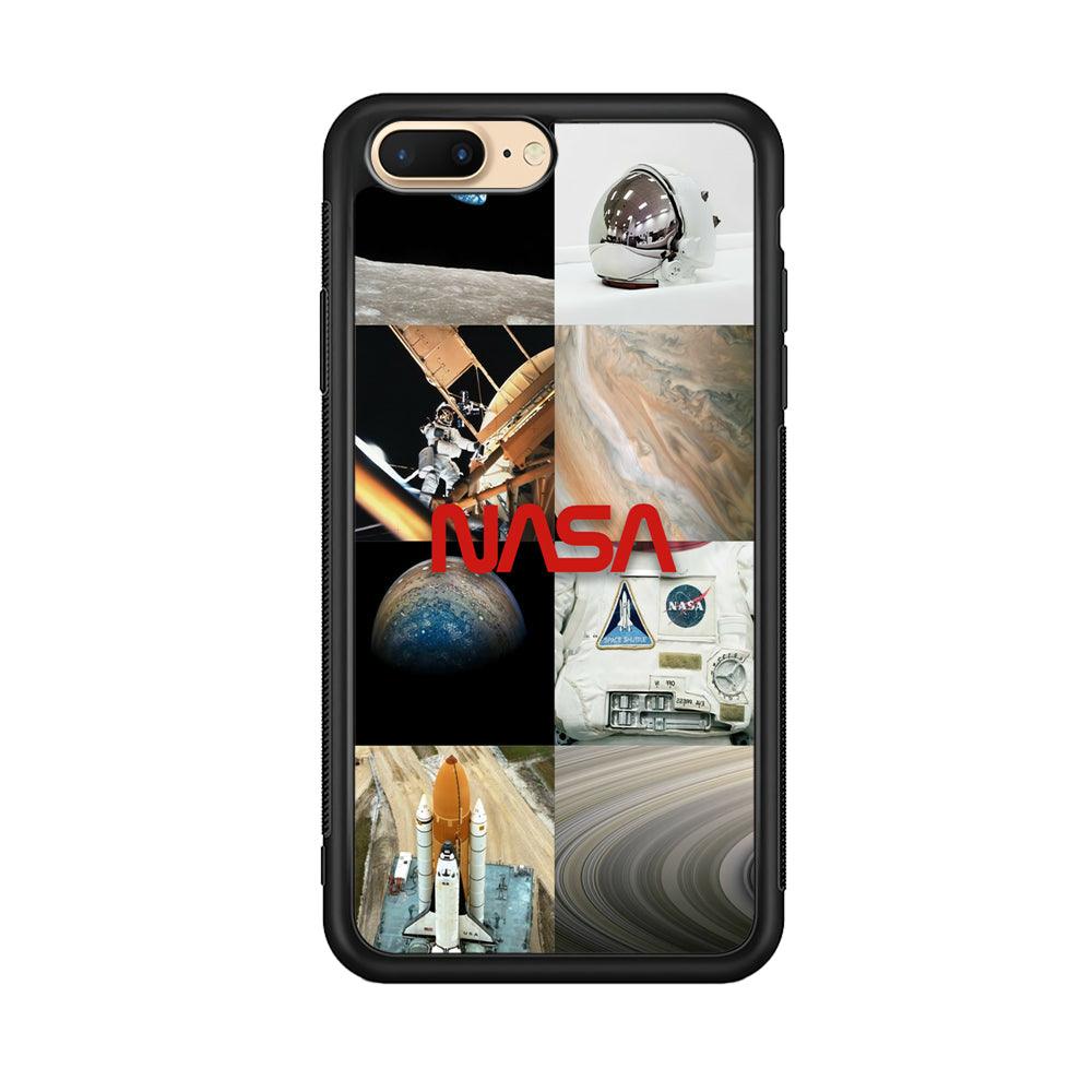 Nasa Partner In The Sky iPhone 8 plus Case-Rubber Black (2D Case)-Oxvistore