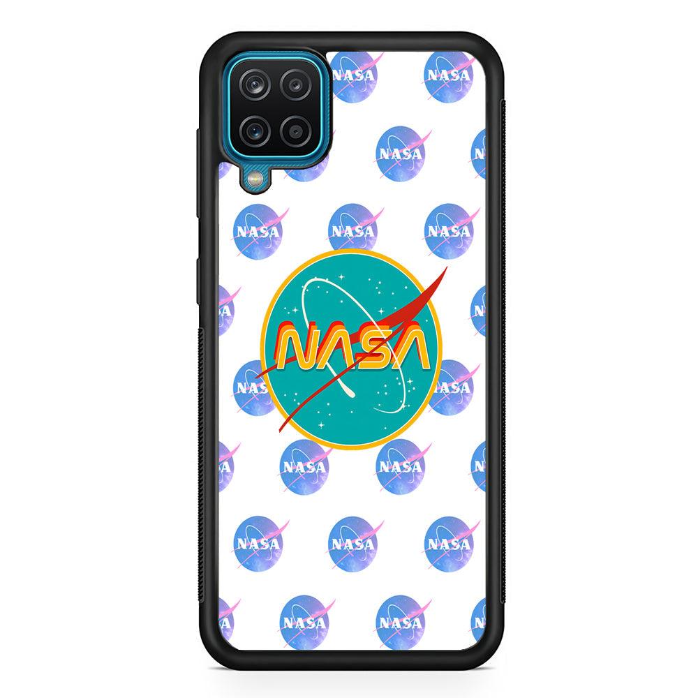 Nasa Rainbow Layer Samsung Galaxy A12 Case-Rubber Black (2D Case)-Oxvistore