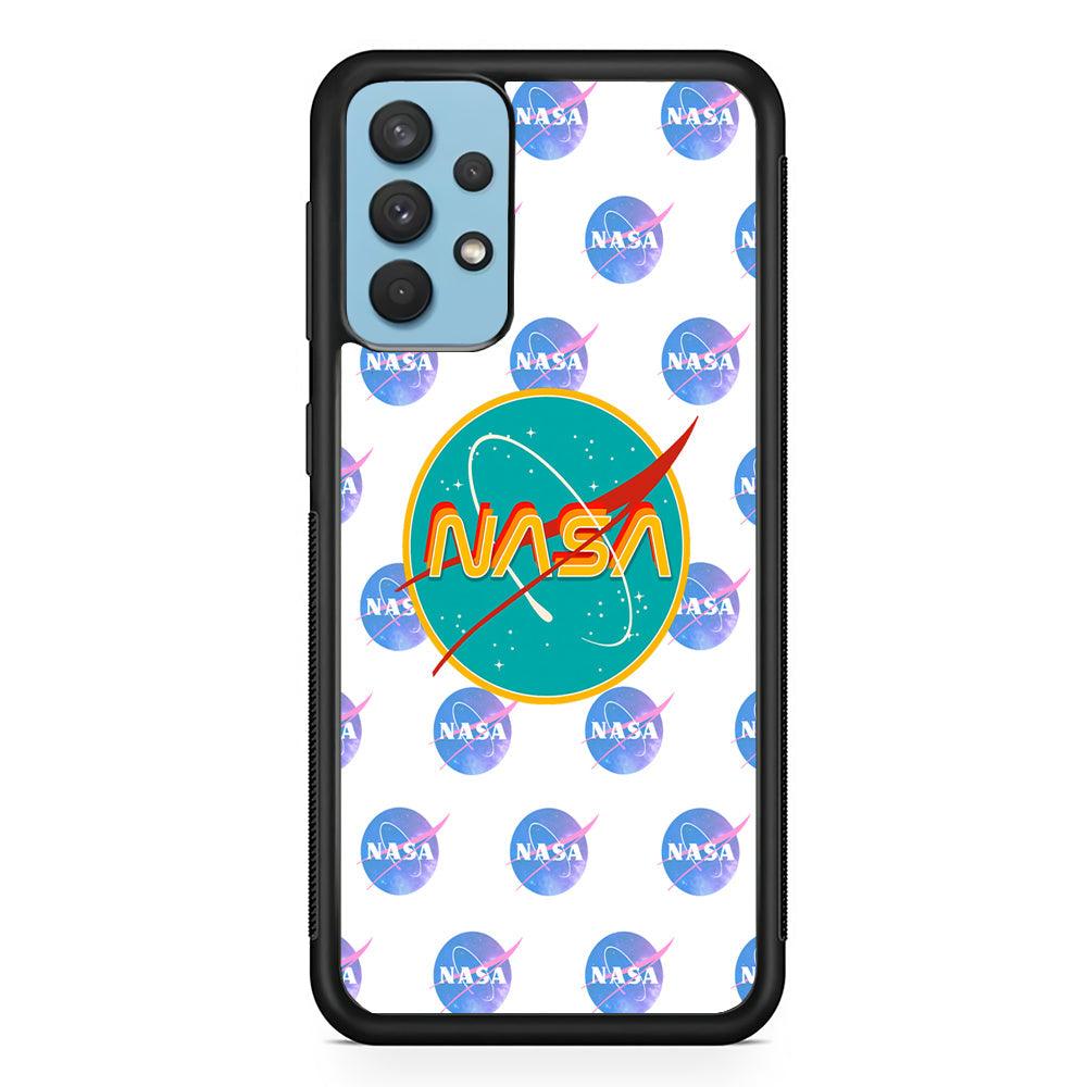 Nasa Rainbow Layer Samsung Galaxy A32 Case-Rubber Black (2D Case)-Oxvistore
