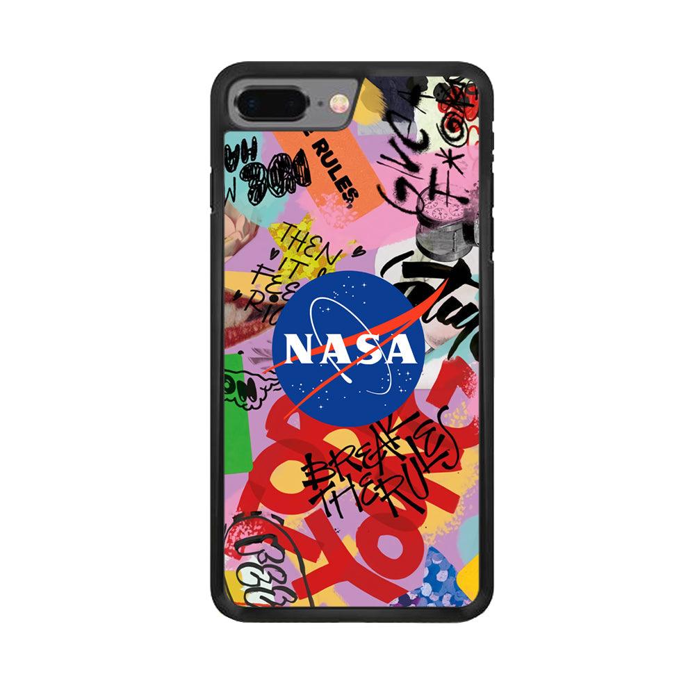 Nasa The Freedom Soul iPhone 8 Plus Case-Rubber Black (2D Case)-Oxvistore
