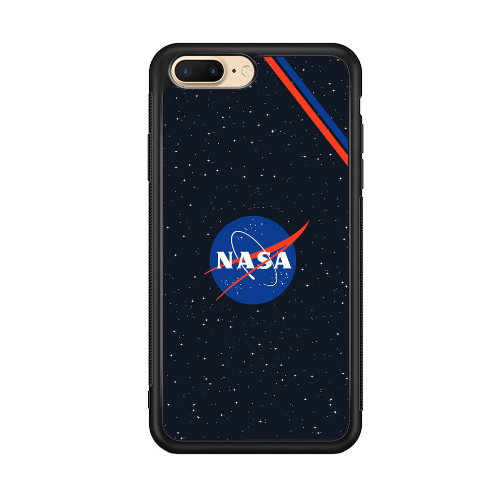Nasa White Star Spot iPhone 8 plus Case-Rubber Black (2D Case)-Oxvistore