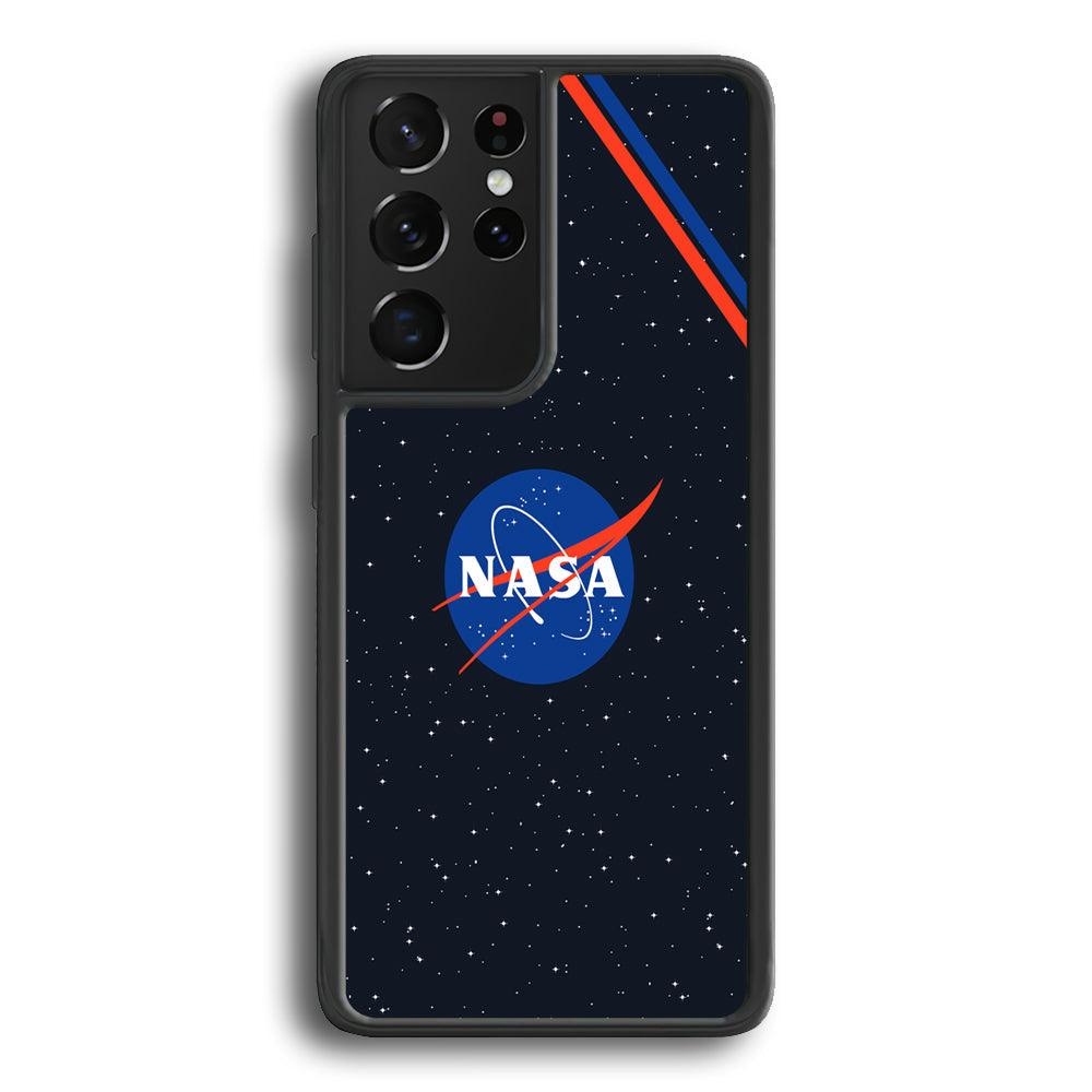 Nasa White Star Spot Samsung Galaxy S24 Ultra Case-Rubber Black (2D Case)-Oxvistore