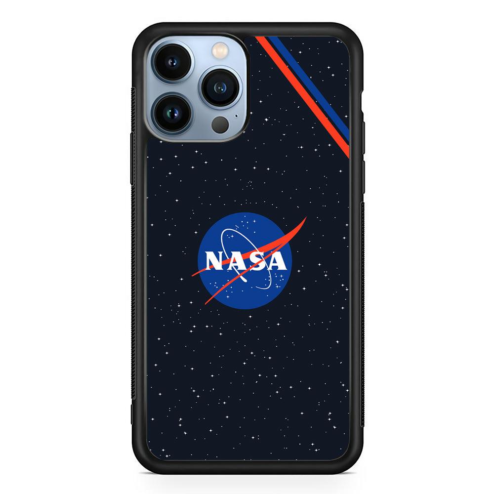 Nasa White Star Spot iPhone 14 Pro Max Case-Rubber Black (2D Case)-Oxvistore