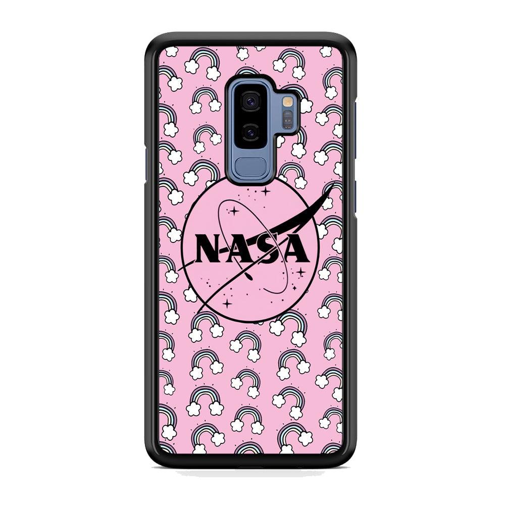 Nasa and Rainbow Features Samsung Galaxy S9 Plus Case-Rubber Black (2D Case)-Oxvistore