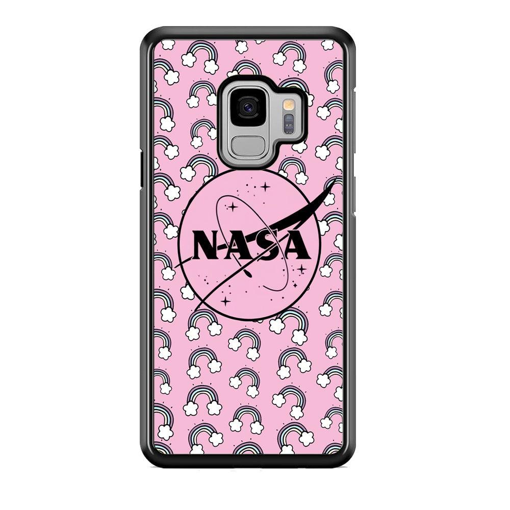 Nasa and Rainbow Features Samsung Galaxy S9 Case-Rubber Black (2D Case)-Oxvistore