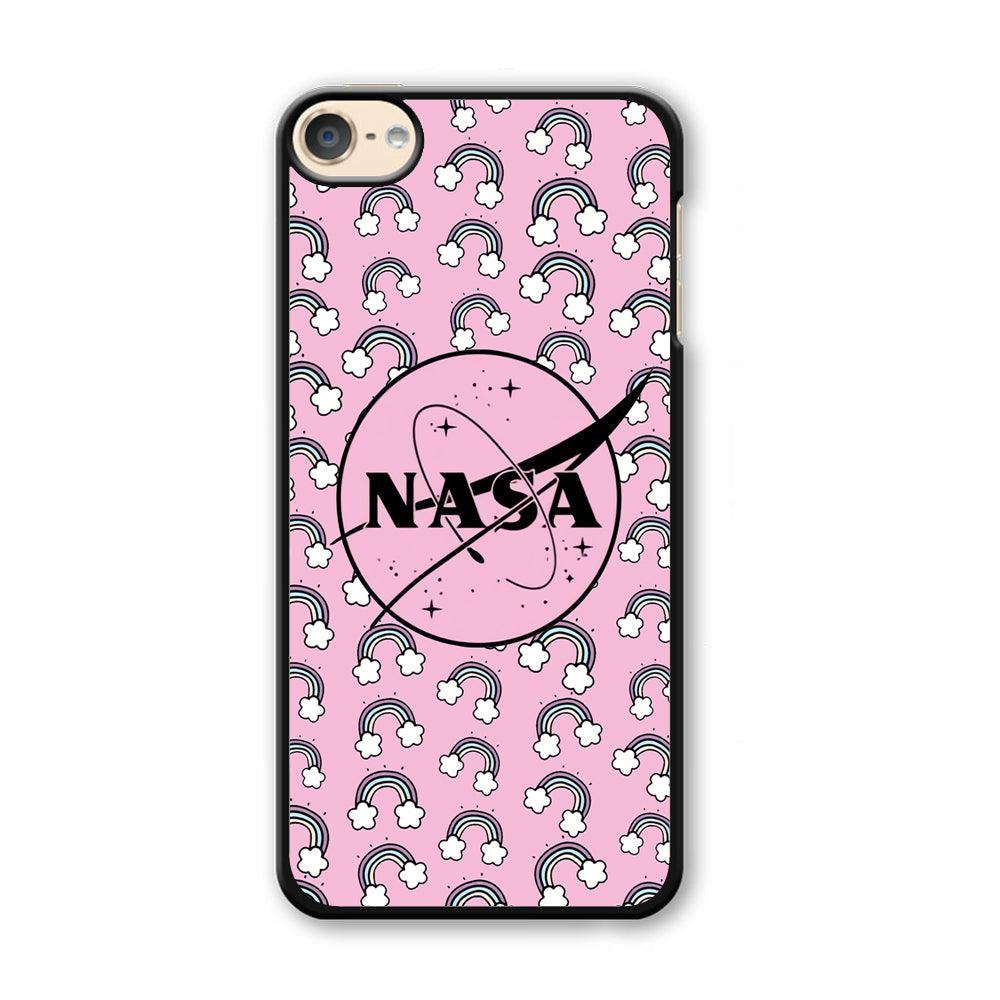 Nasa and Rainbow Features iPod Touch 6 Case-Plastic Black (2D Case)-Oxvistore