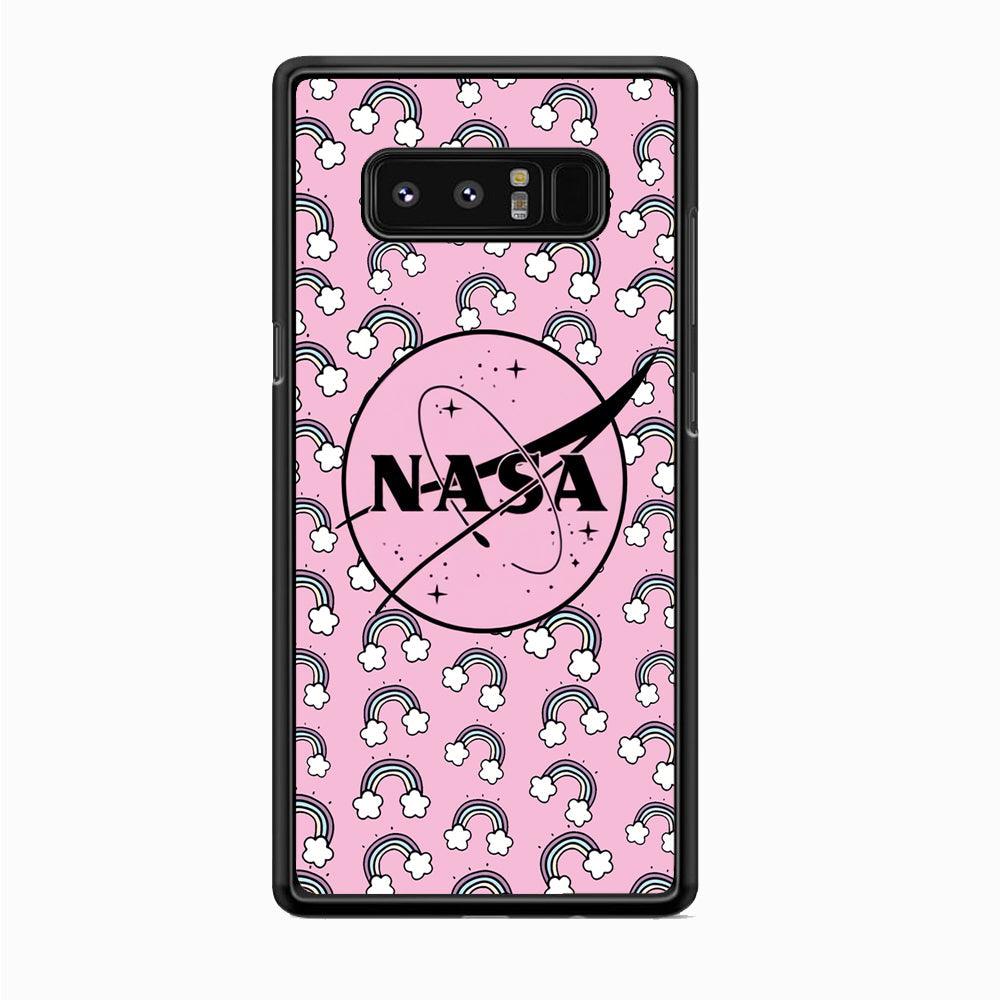 Nasa and Rainbow Features Samsung Galaxy Note 8 Case-Rubber Black (2D Case)-Oxvistore