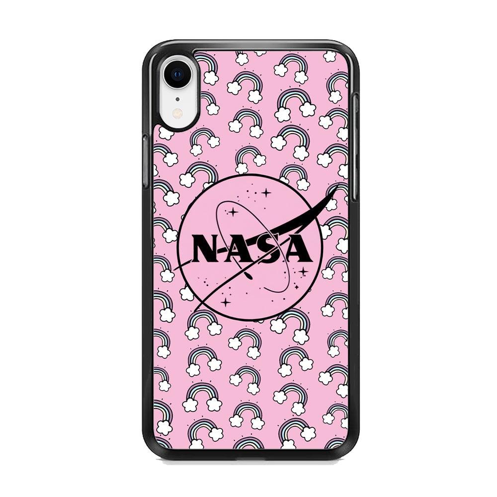 Nasa and Rainbow Features iPhone XR Case-Rubber Black (2D Case)-Oxvistore