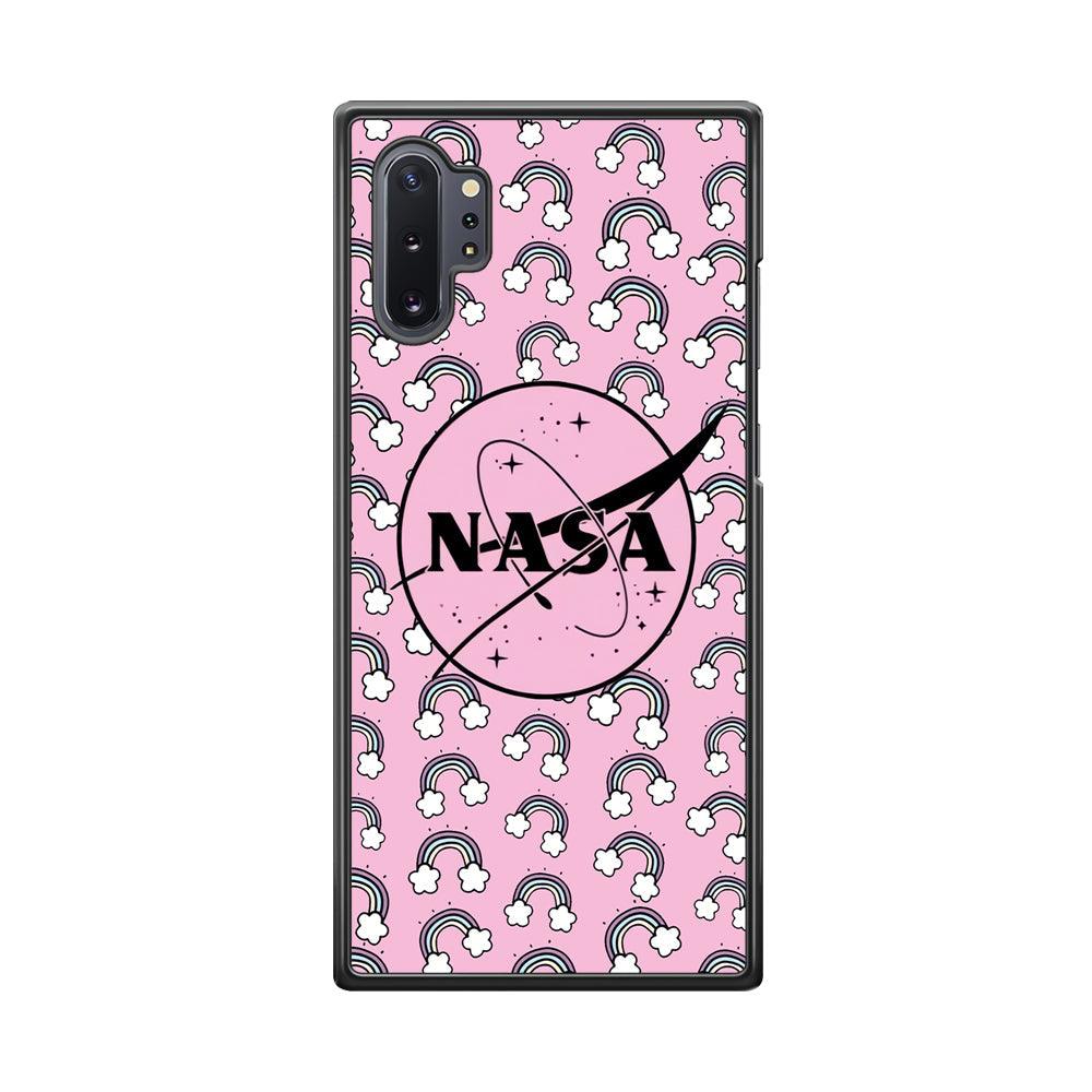 Nasa and Rainbow Features Samsung Galaxy Note 10 Plus Case-Rubber Black (2D Case)-Oxvistore