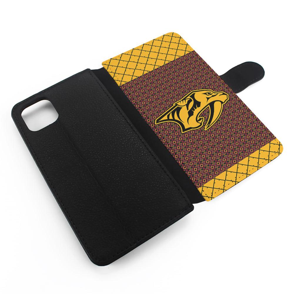 Nashville Predators Pattern Flip Wallet Phone Case-Oxvistore