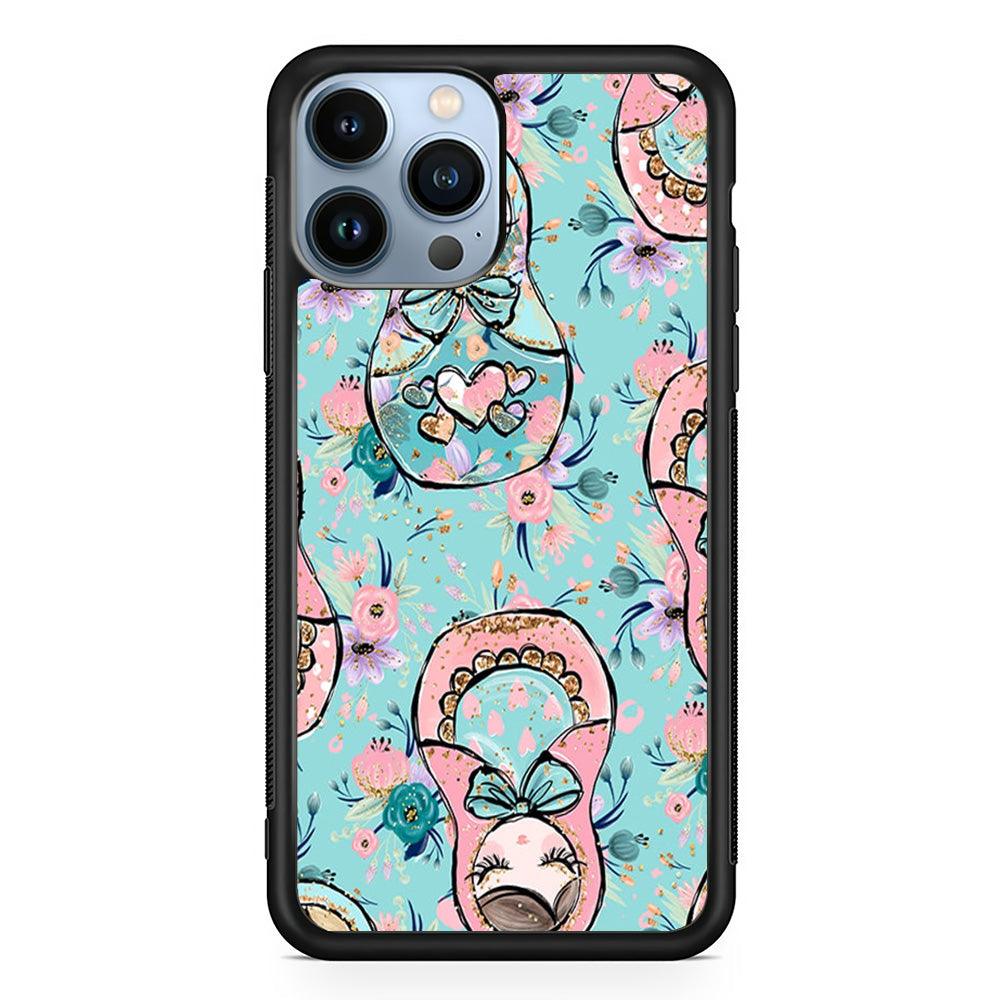 Nesting Dolls Morning Side iPhone 13 Pro Max Case-Rubber White (2D Case)-Oxvistore