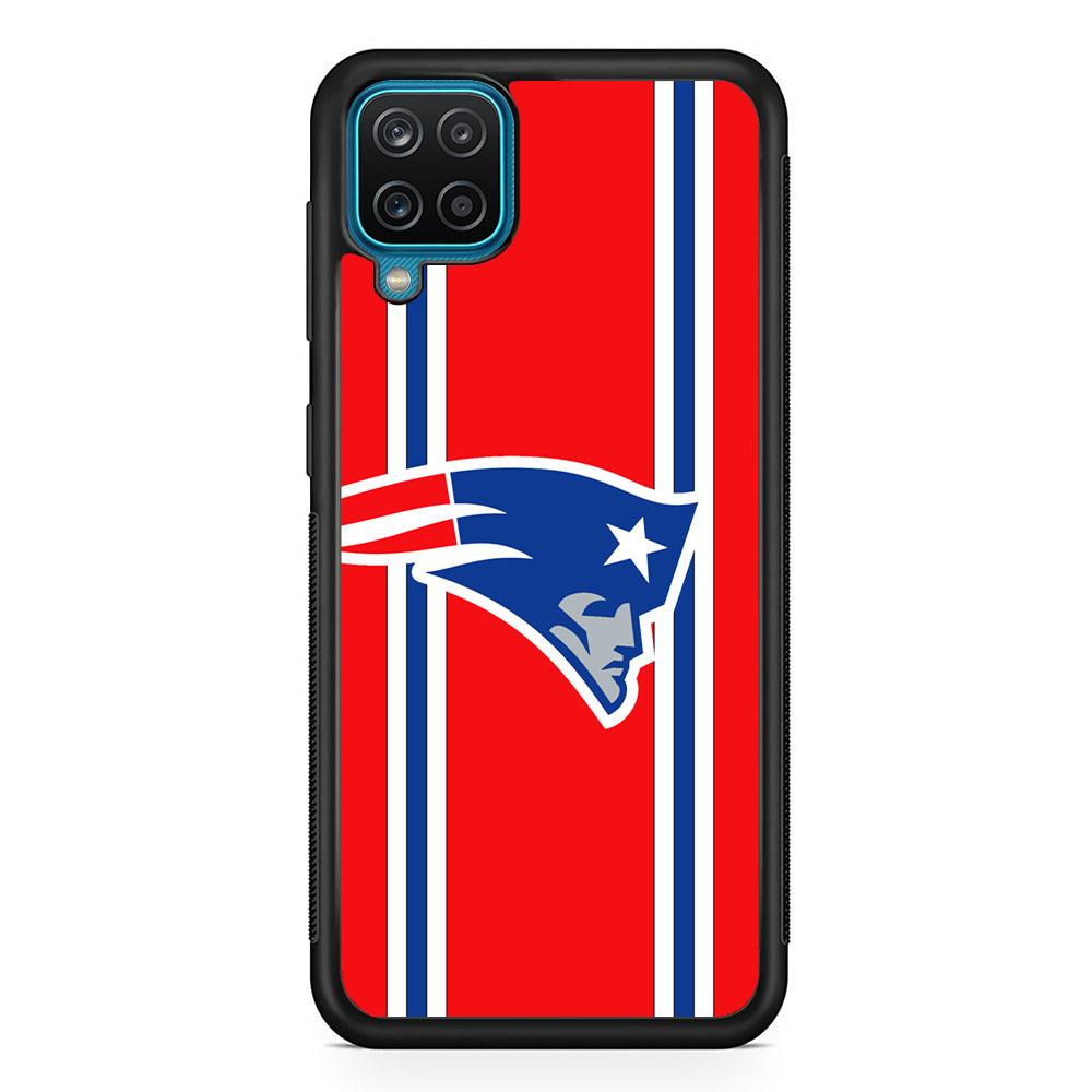 New England Patriots The Red Jersey Samsung Galaxy A12 Case-Rubber Black (2D Case)-Oxvistore