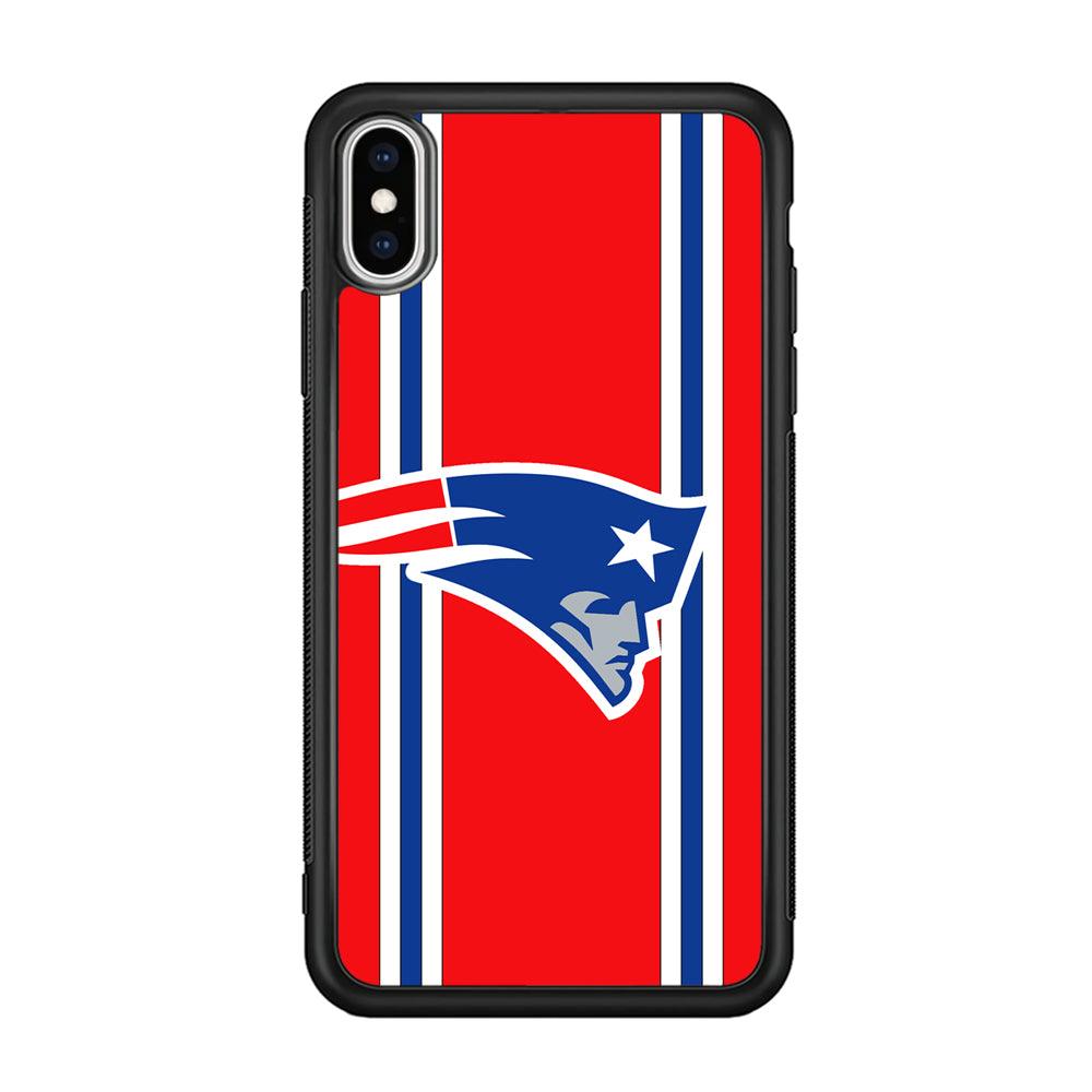 New England Patriots The Red Jersey iPhone Xs Max Case-Rubber Black (2D Case)-Oxvistore