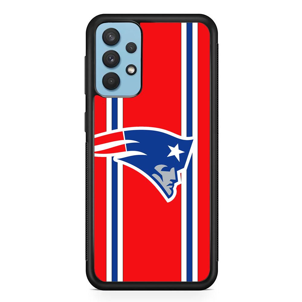 New England Patriots The Red Jersey Samsung Galaxy A32 Case-Rubber Black (2D Case)-Oxvistore