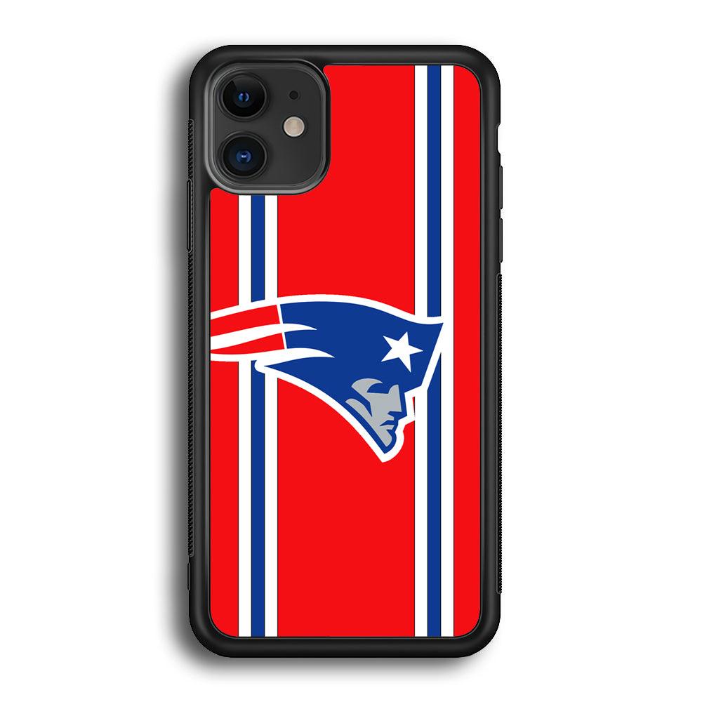 New England Patriots The Red Jersey iPhone 12 Case-Rubber Black (2D Case)-Oxvistore
