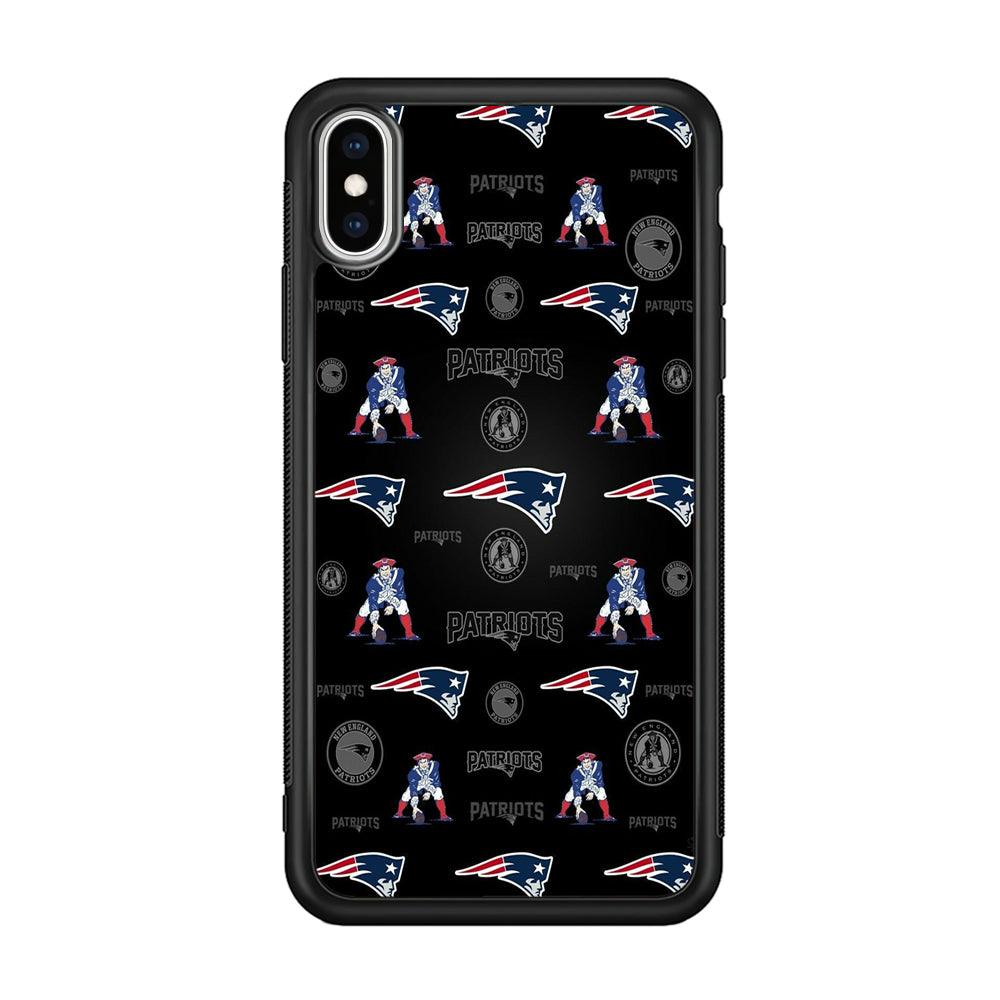 New England Patriots a Lot of Spirit iPhone Xs Max Case-Rubber Black (2D Case)-Oxvistore