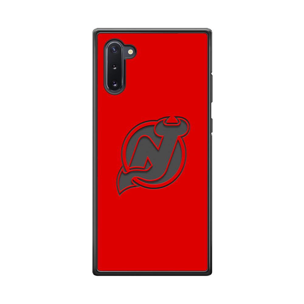 New Jersey Devils Grey Back Wall Samsung Galaxy Note 10 Case-Rubber Black (2D Case)-Oxvistore