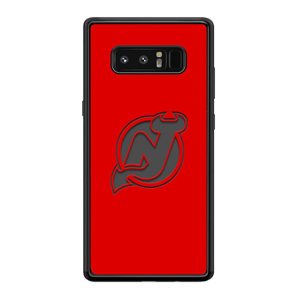 New Jersey Devils Grey Back Wall Samsung Galaxy Note 8 Case-Rubber Black (2D Case)-Oxvistore