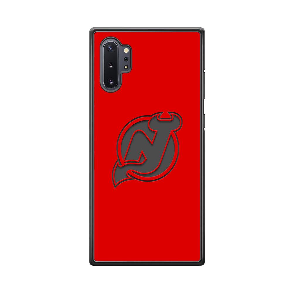 New Jersey Devils Grey Back Wall Samsung Galaxy Note 10 Plus Case-Rubber Black (2D Case)-Oxvistore