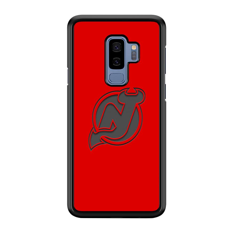 New Jersey Devils Grey Back Wall Samsung Galaxy S9 Plus Case-Rubber Black (2D Case)-Oxvistore