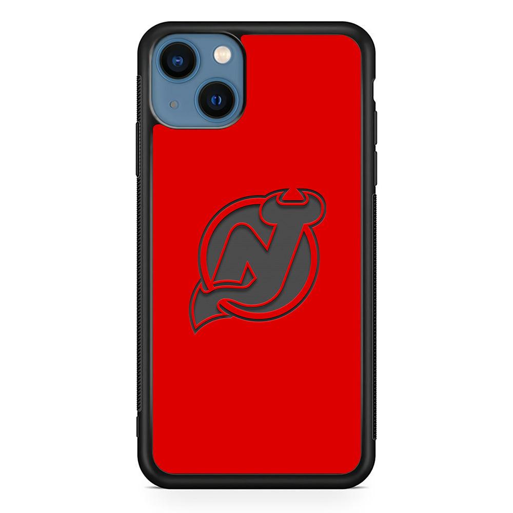 New Jersey Devils Grey Back Wall iPhone 14 Case-Rubber Black (2D Case)-Oxvistore