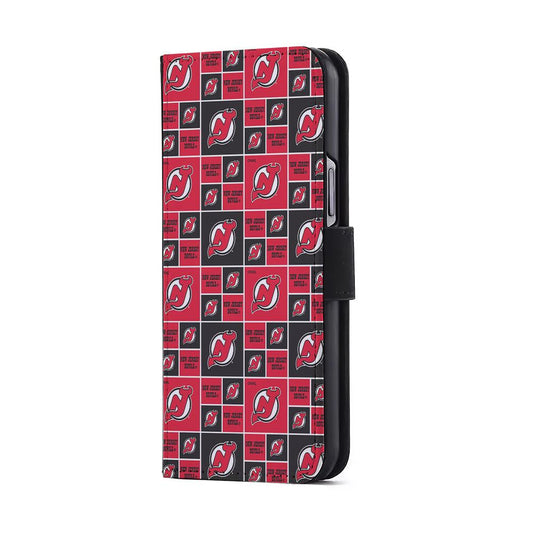 New Jersey Devils Pattern Flip Wallet Phone Case-Oxvistore