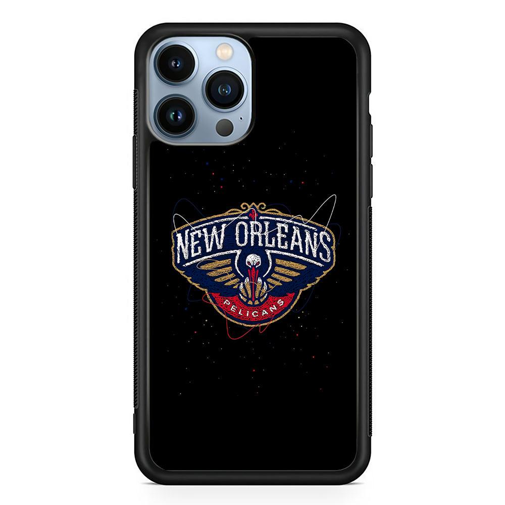 New Orleans Pelicans Abstract 2D Rubber Phone Case-Black-Oxvistore