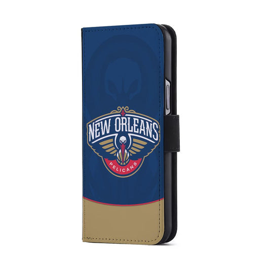 New Orleans Pelicans Logo Flip Wallet Phone Case-Oxvistore