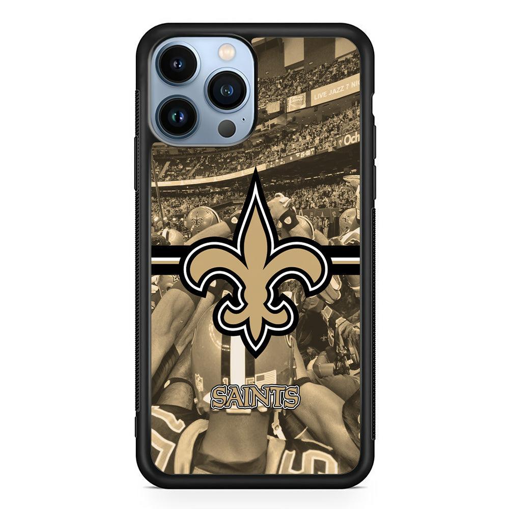 New Orleans Saints Winning The Game iPhone 14 Pro Max Case-Rubber Black (2D Case)-Oxvistore
