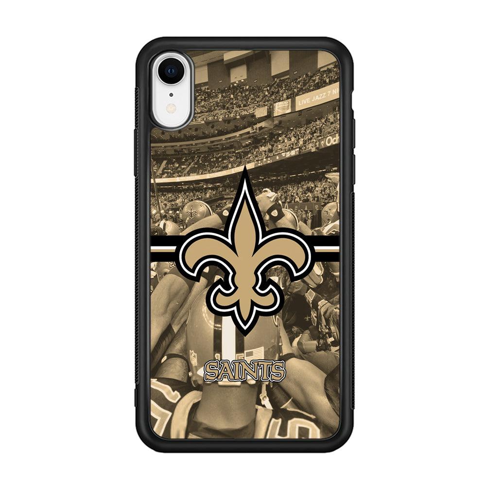 New Orleans Saints Winning The Game iPhone XR Case-Rubber Black (2D Case)-Oxvistore