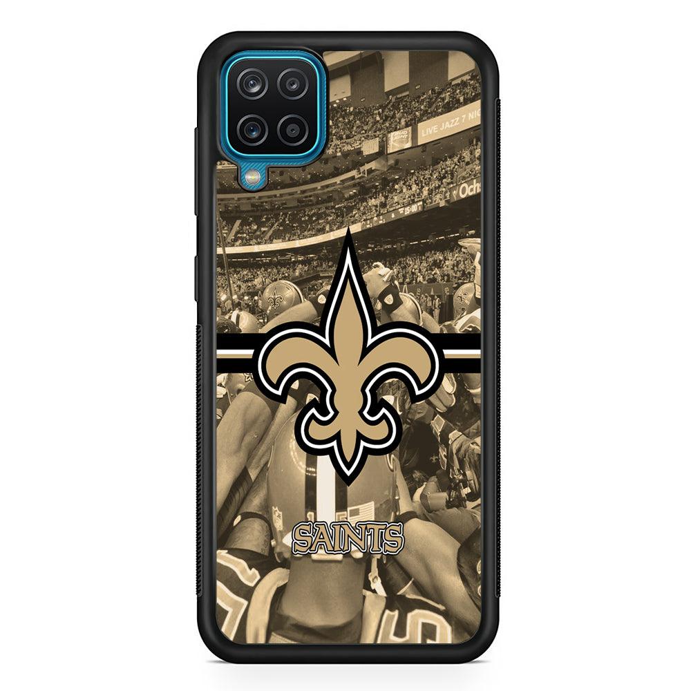 New Orleans Saints Winning The Game Samsung Galaxy A12 Case-Rubber Black (2D Case)-Oxvistore